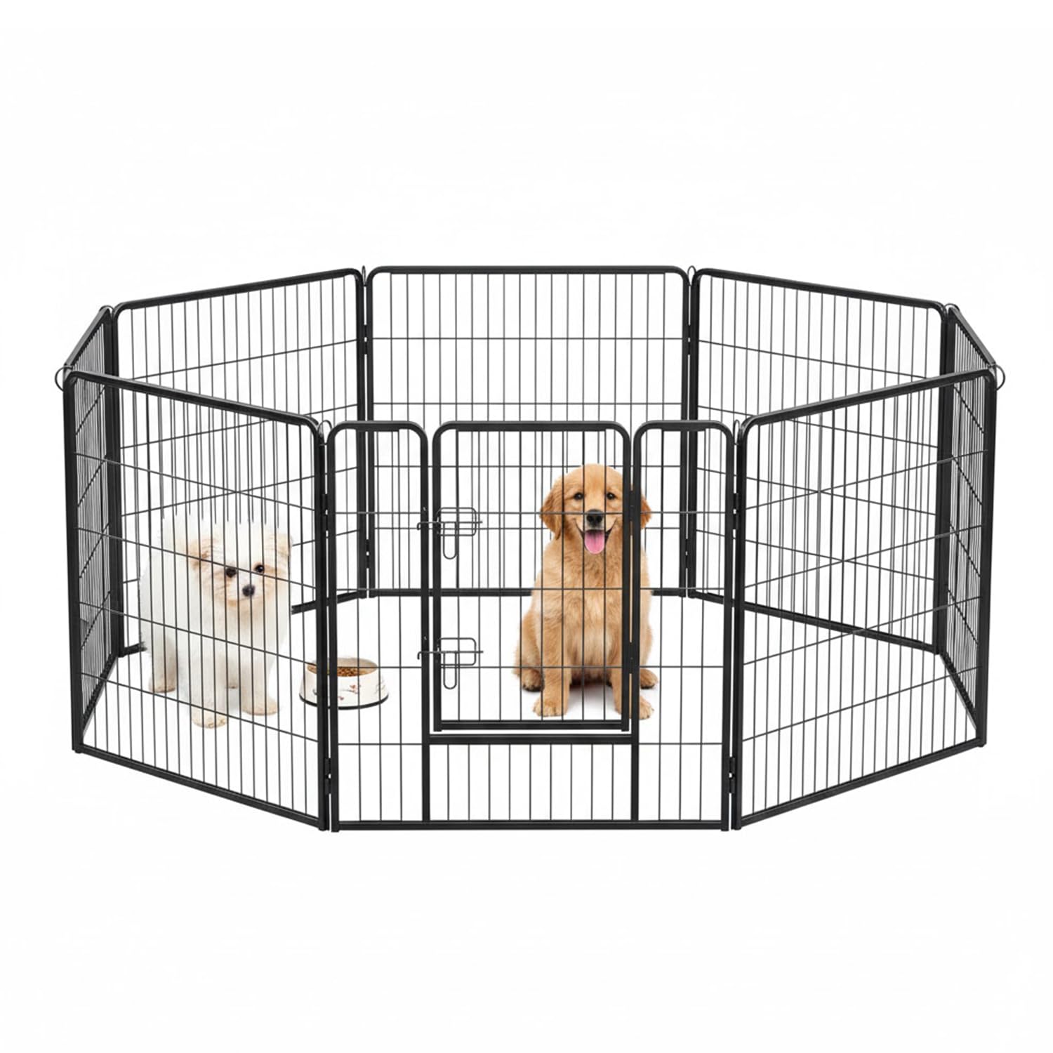 AQPET Recinto Modulare 80x80 cm per Cani, Gatti, Conigli e Roditori - 8 Pannelli Resistenti per Interno ed Esterno, Sicuro e Facile da Montare, Ideale per Casa e Giardino