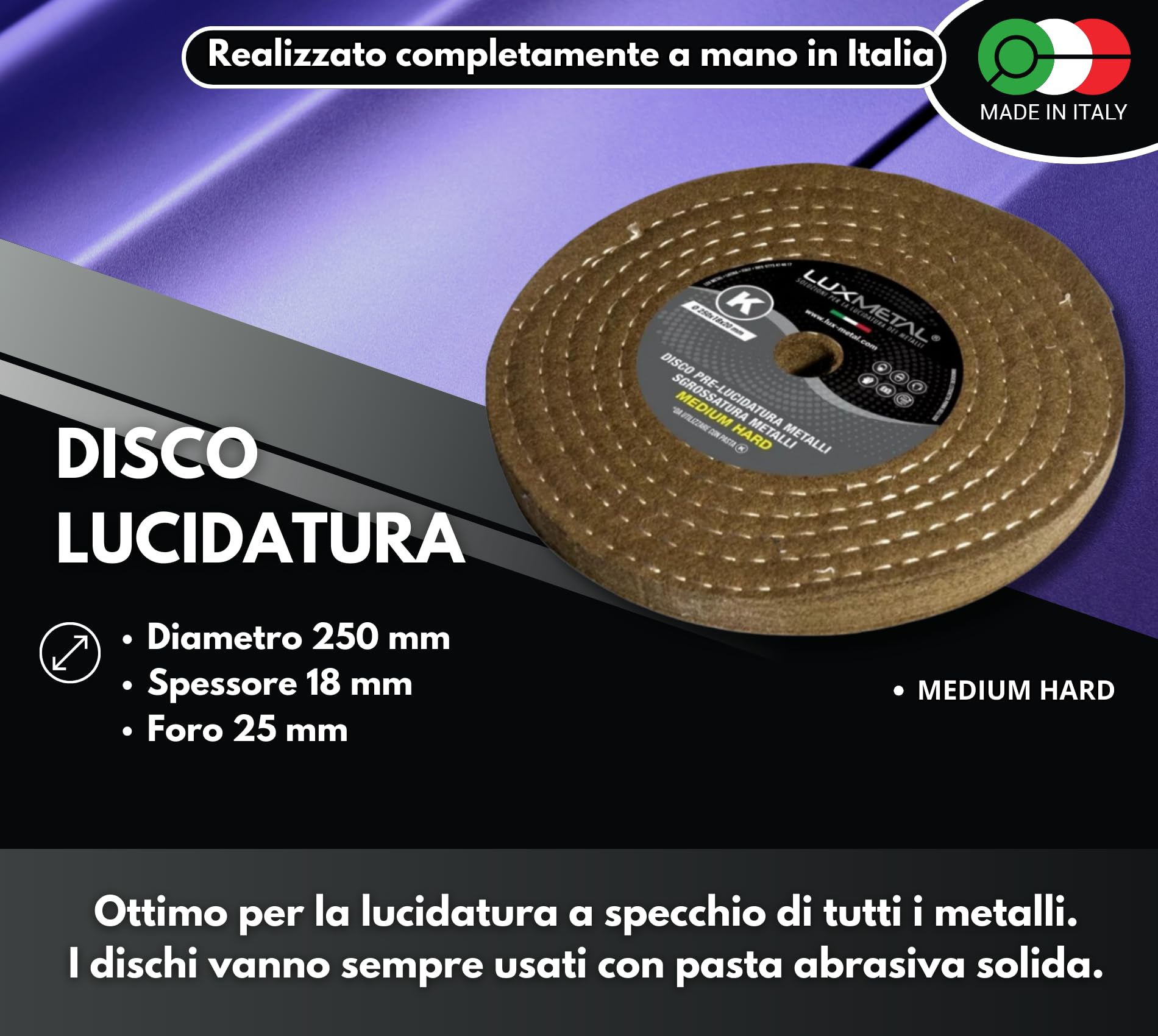 DISCO RUOTA In FELTRO VELCRATO Per LUCIDATURA A SPECCHIO - Foto 7