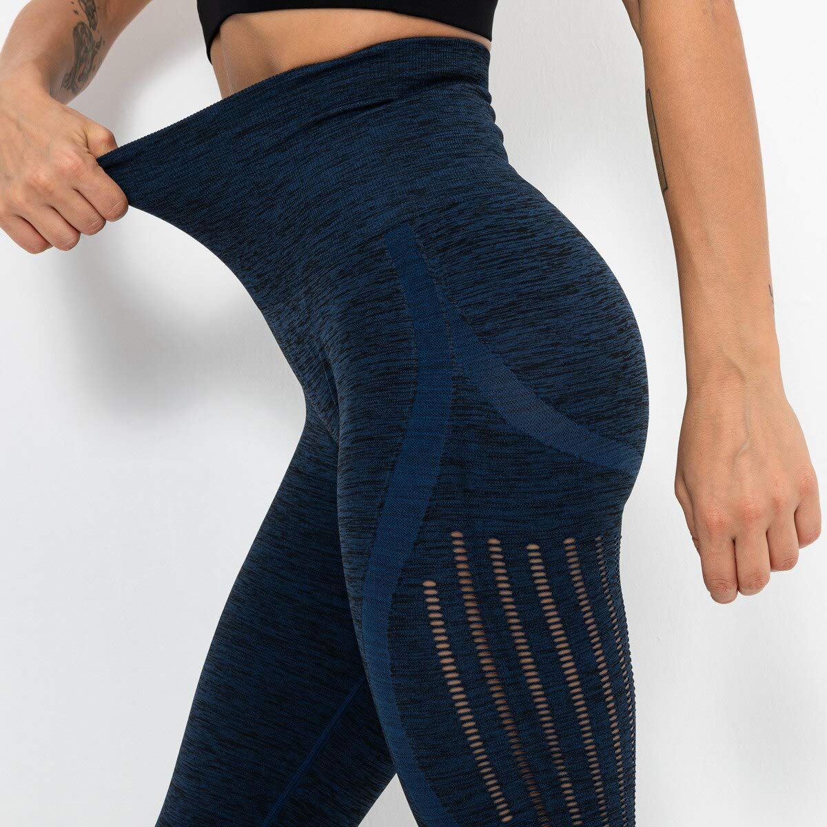 LuisFranklin Legginsy damskie siłownia joga damskie legginsy fitness push up legginsy bezszwowe legginsy treningowe z wysokim stanem siłownia bezszwowe legginsy damskie XL niebieskie - 1legginsy