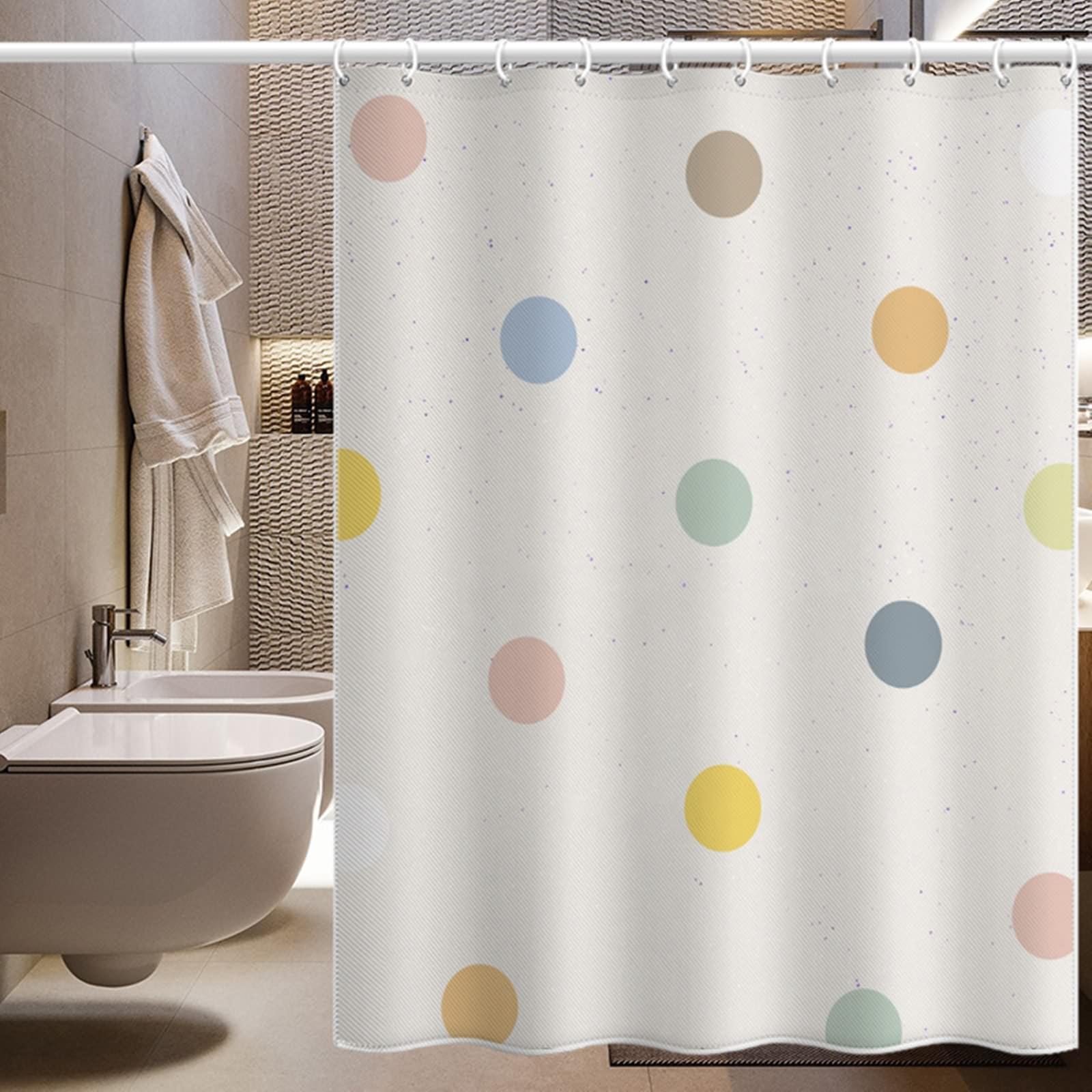 Rideau de douche anti moisissure et lesté en polyester imperméable