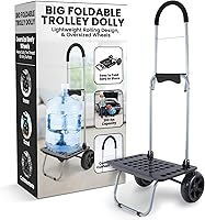 dbest Bigger Trolley Dolly MM Folding Hand Truck - 200 lb Capacity, Oversized Wheels, Compact Storage Utility Cart