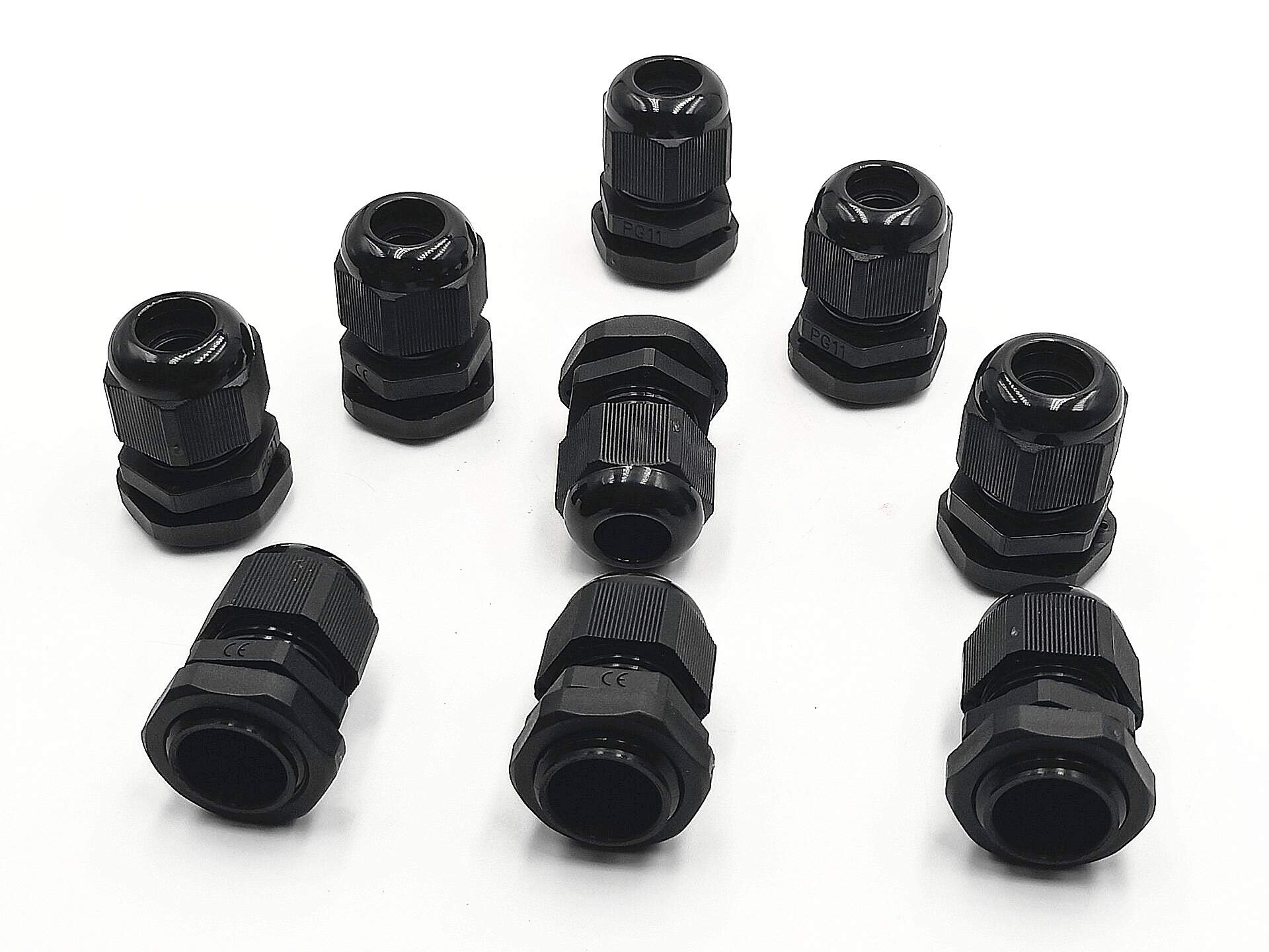 BLS 20 Pcs Black Plastic Waterproof Connectors Cable Glands M20 x 1.5-image-15