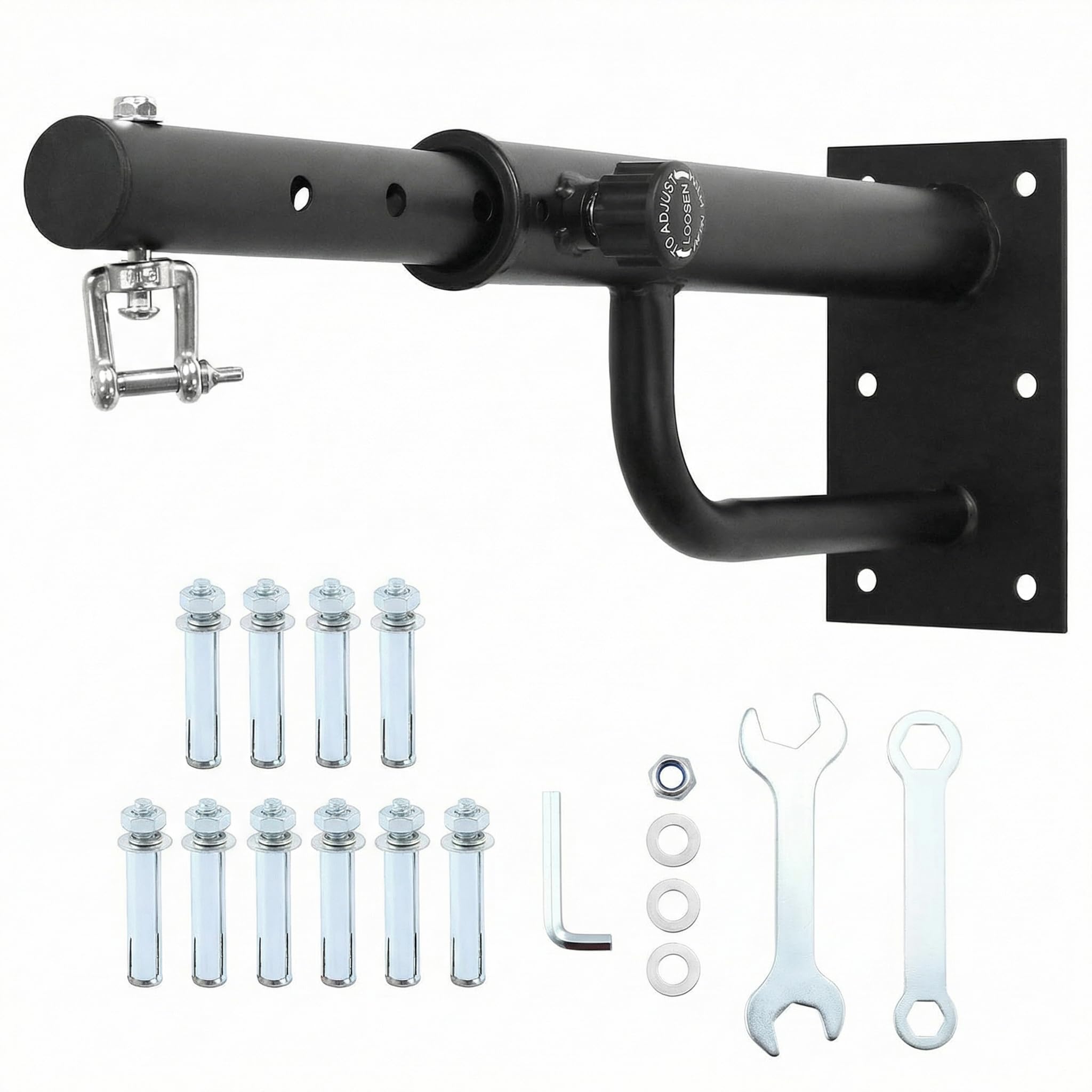QWORK® Soporte para Saco de Boxeo de Acero Macizo, Ajustable 43-63 cm, Capacidad de Carga 150 kg