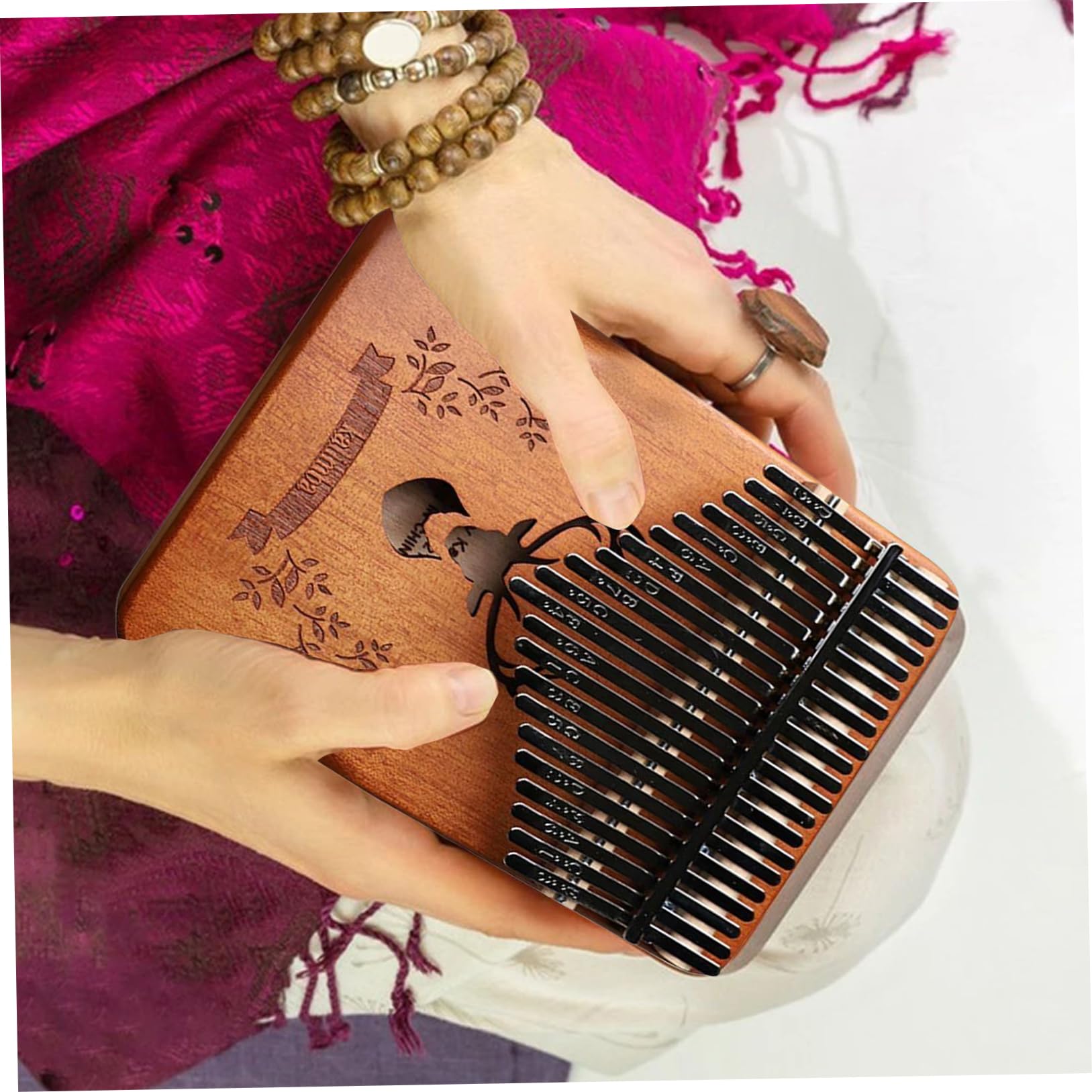 NIDONE Kalimba Daumen Klavier 21 Tasten hölzernes Kalimba mit tragbarem Design für Kinder, Erwachsene, Anfänger und Musikliebhaber