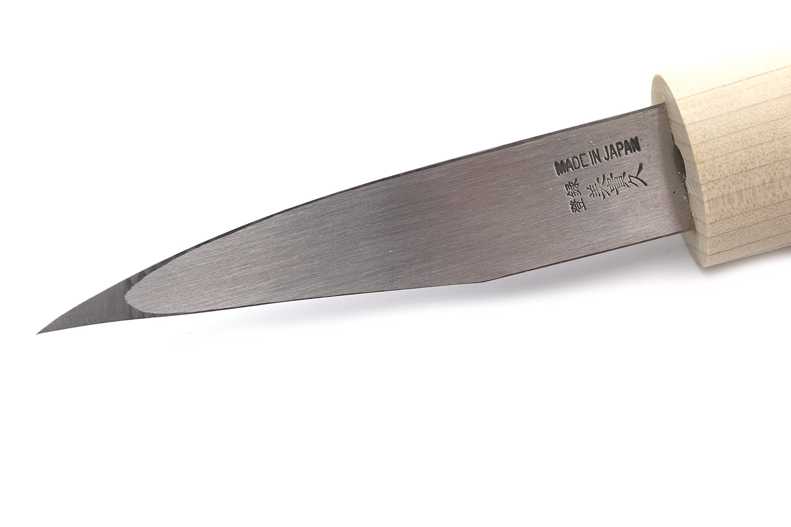 Couteau Artsianal Japonais Kiridashi Greffoir Bouture Lame Courbe Carbone - Forgé à la Main au Japon (Polie)