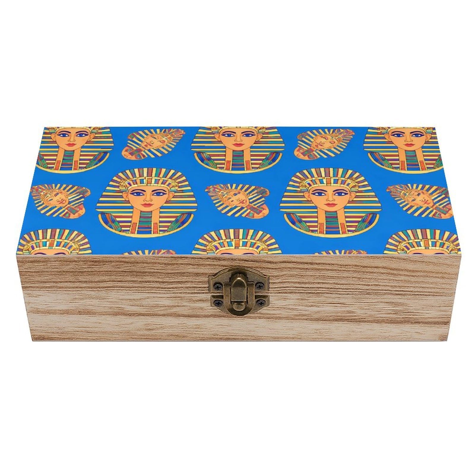 HLBSDM King Pharaoh Tutankhamun Egypt TUT Egyptian Wooden Storage Box