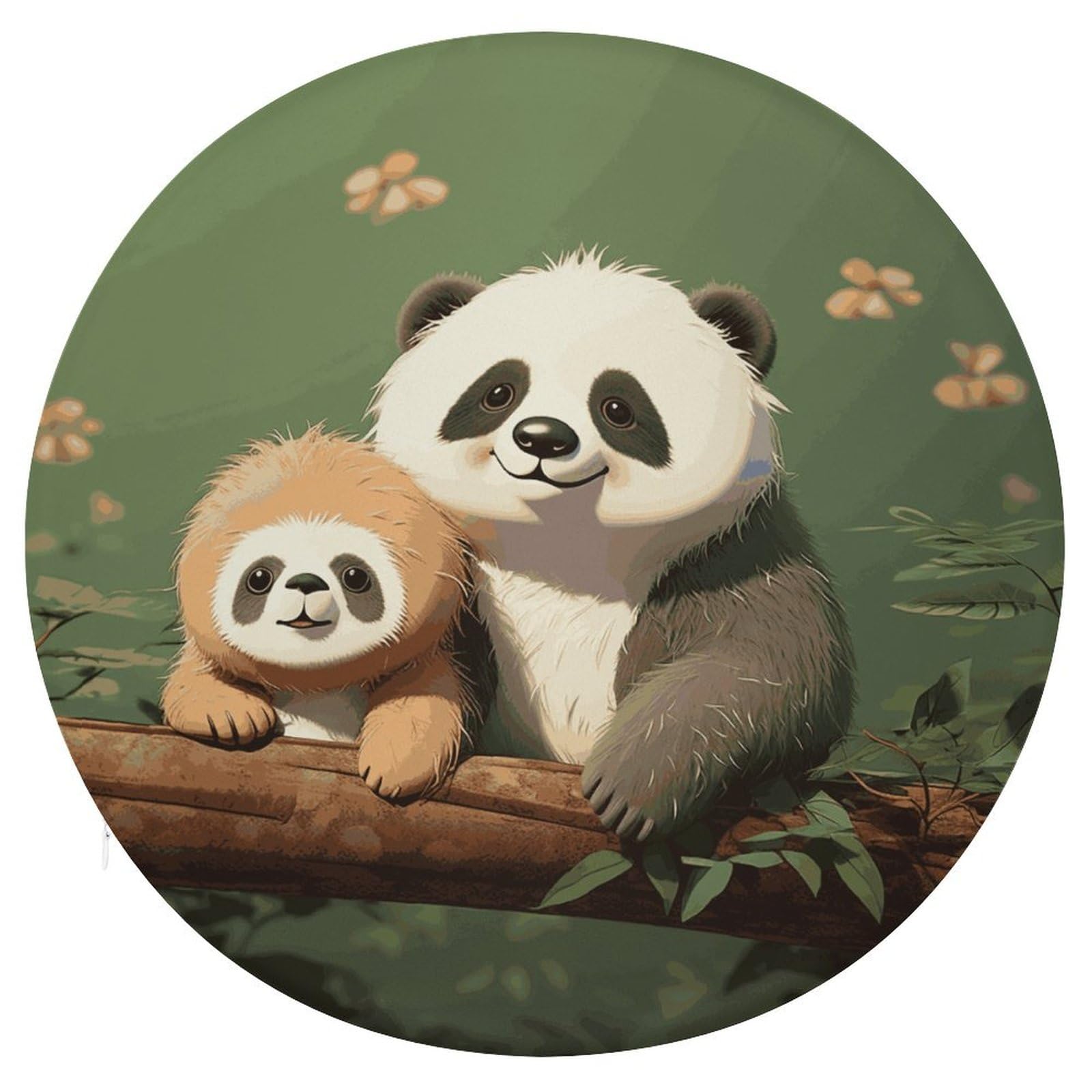 Coussin de siège rond panda pour une méditation confortable au salon