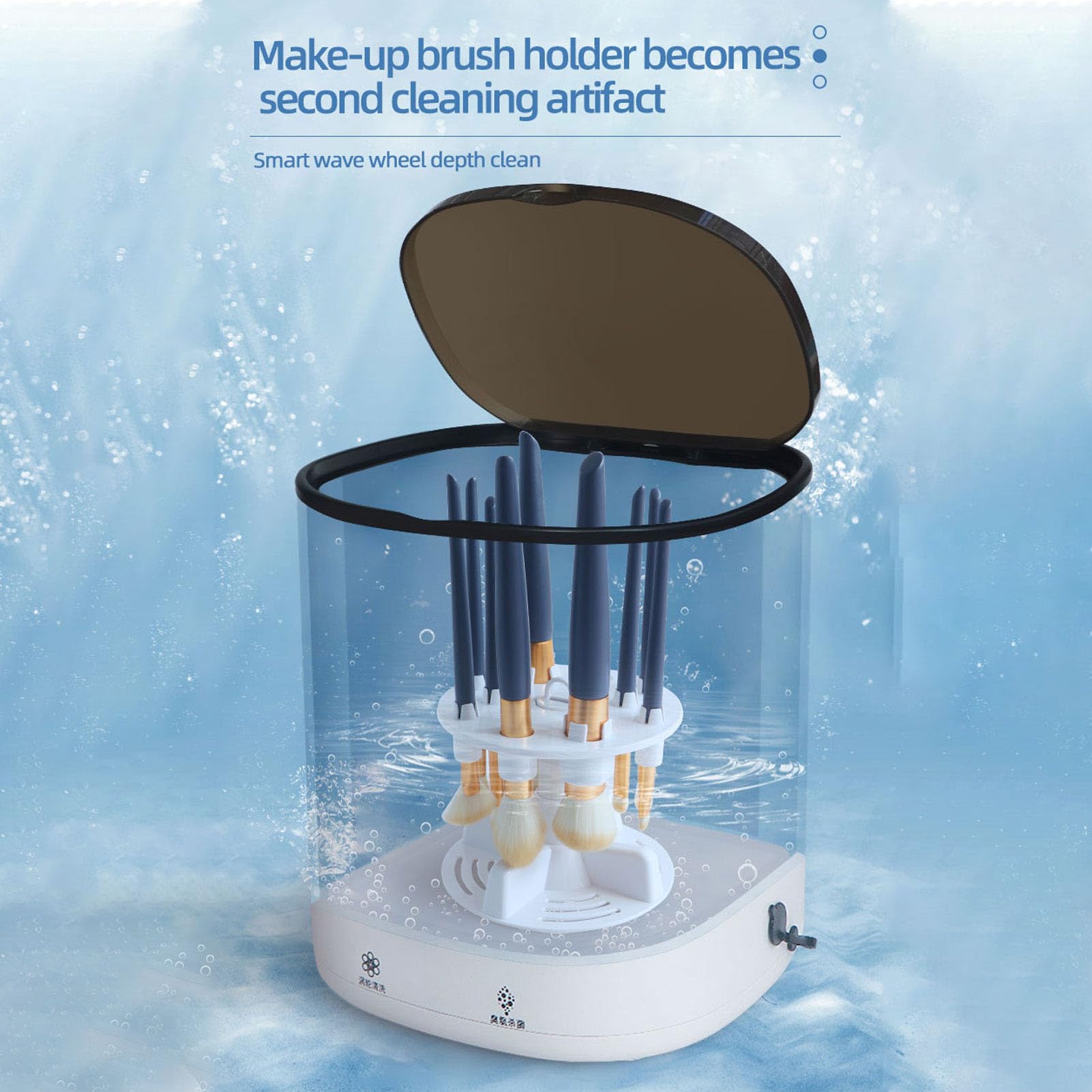 Pulitore per Pennelli per Trucco Elettrico, Pulitore per Pennelli per Trucco Portatile, Spina Ue 100‑240 V