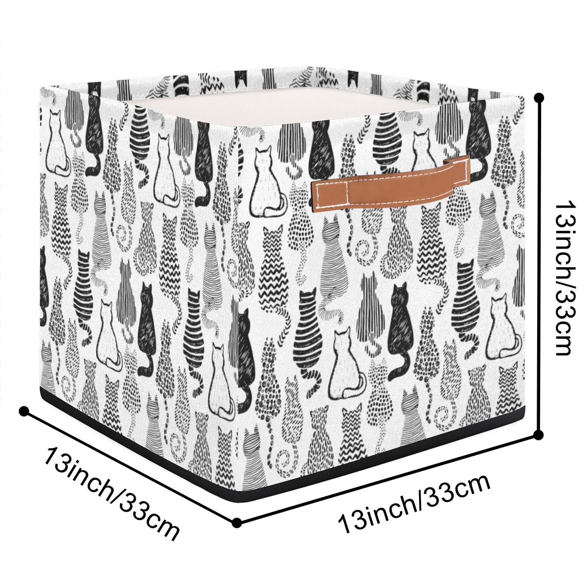 Silent Cat Storage Cubes, Basket, Cube Storage Bin, Dog Toy Basket, and Baskets for Organizing,Sturdy, Large Size - Perfect for Women's Daily Use, Bedroom, Closet, Living Room