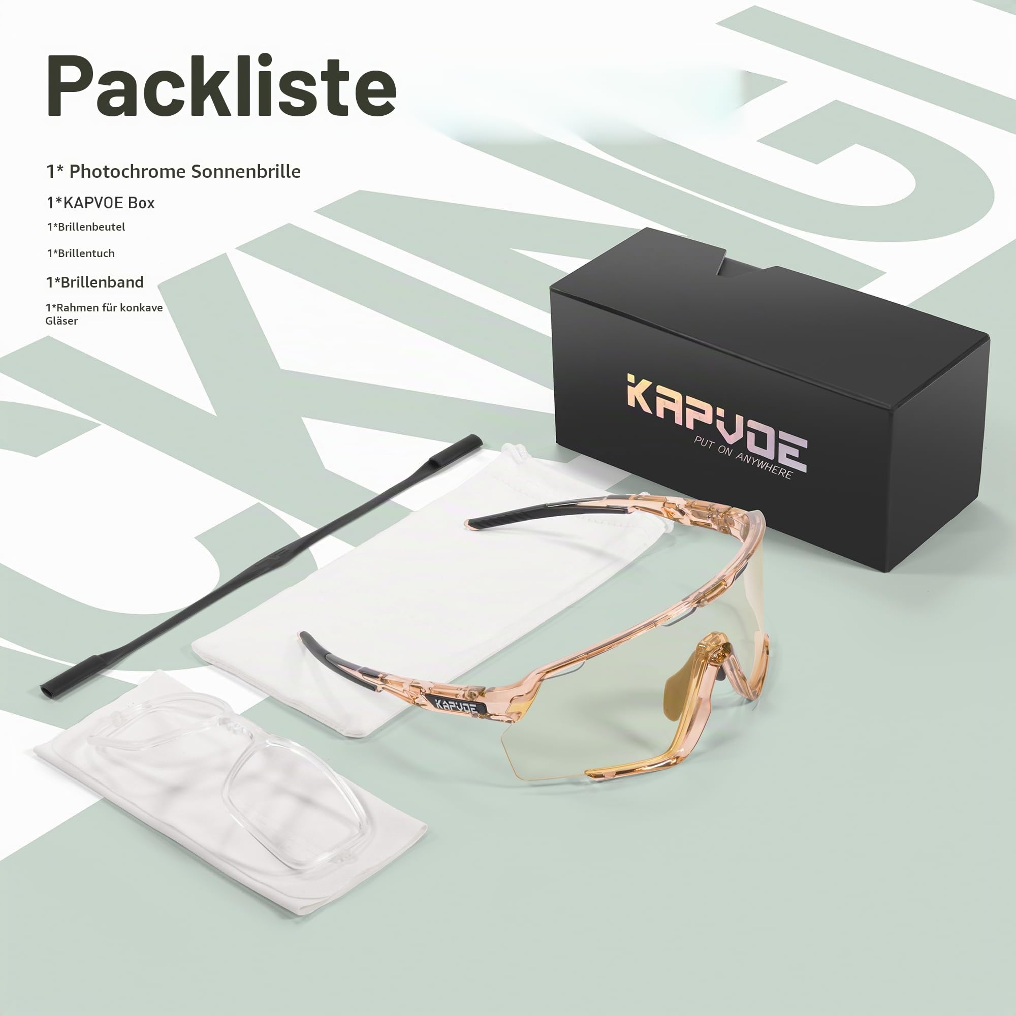 KAPVOE Fahrradbrille Herren Damen Radfahren Sportsonnenbrille Sportbrille Uv400 Schutz Sport MTB Radbrille Radsport K170