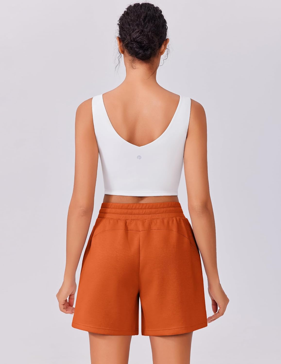 PINSPARK Womens Athletic Sweat Shorts Soft Drawstring High Waisted Active Short Comfy Casual Lounge Shorts with Pockets - Image 2