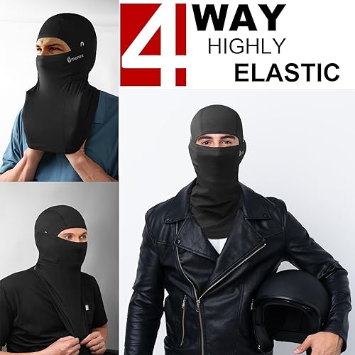 Miniatura 3 de Máscara facial para motocicleta, cobertura completa, delgada, transpirable, ligera, UPF50 para esquí, motocicleta