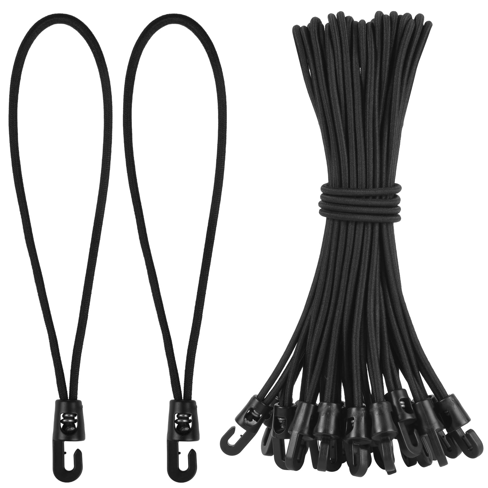 Adiwo 18 Stück Spanngummi mit Haken, 25 cm Expander mit Haken, Multifunktional Planenspanner Gummispanner für Outdoor Haushalt Ladungssicherung