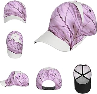 Gorra de béisbol con hojas de color lila, sombreros de golf para papá, gorras ajustables para hombres y mujeres, Negro -, talla única