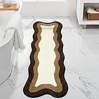 Vista 12 de HAOCOO Alfombra de baño azul, 20x31 pulgadas, alfombra de ducha extra suave antideslizante de microfibra absorbente lavable, alfombrilla