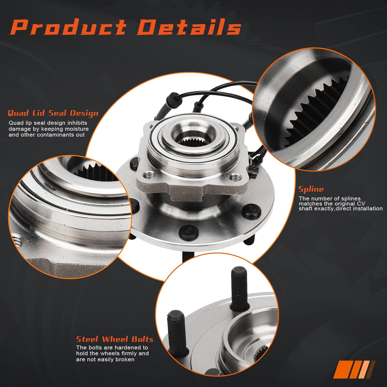 DRIVESTAR Rear Wheel Bearings & Hub Assembly 541014 for Nissan Armada 2012 2013 2014 2015, w/ABS 6-Lug