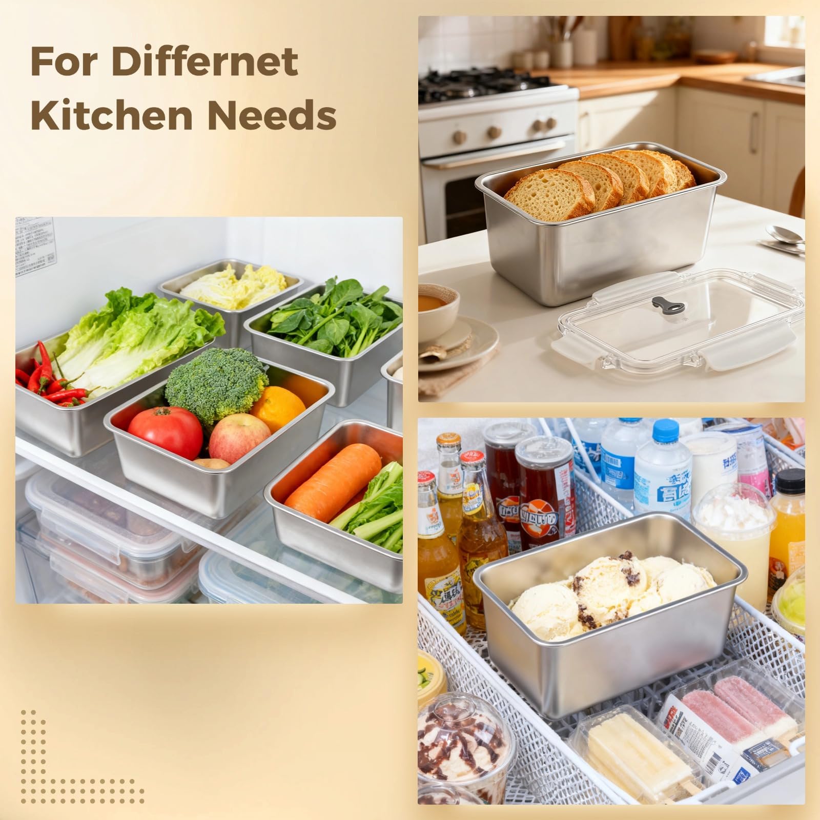 2 Stück Edelstahl-Frischhaltedosen, 2100 ml, auslaufsichere Box, mikrowellen- und kühlschranksicher, für Picknick zu Hause