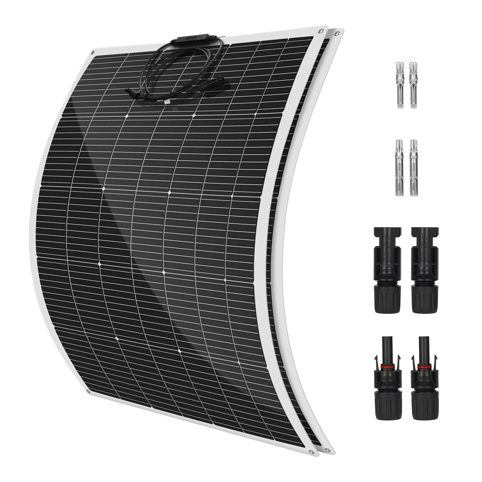 TXL 280W Flexible Solar Panel (140W*2) for Golf Cart, Ultra Thin and Lightweight, 1120Wh/Day Generation, for Golf Cart, RV, Off-Grid, Cabin, Boat, Roof, Other Curved Surfaces