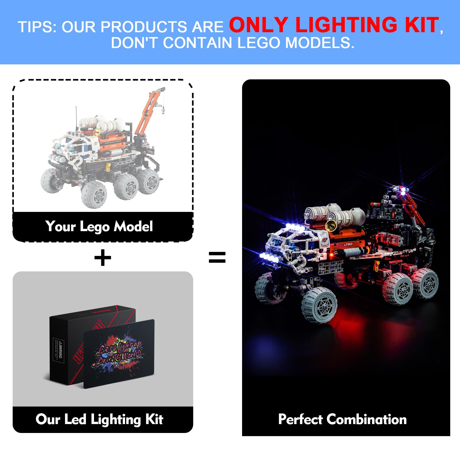 Light Kit for Lego Mars Crew Exploration Rover 42180, Lighting Set for Lego 42180 Mars Crew Exploration Rover - Image 2