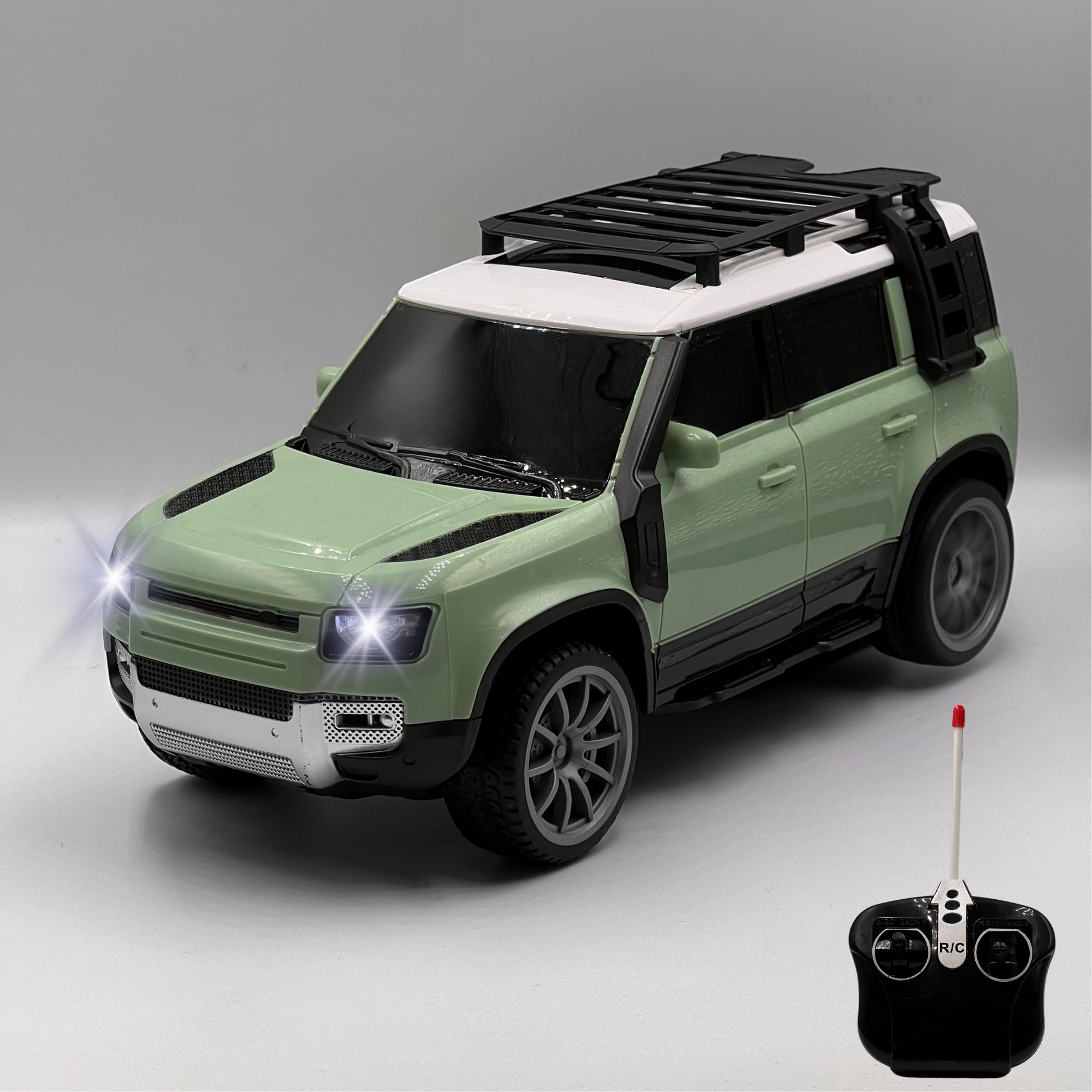 Giffy/Oyuncak Uzaktan Kumandalı Şarjlı Full Fonksiyon Defender Model 27 Mhz Gerçekçi Tasarım Drift Atan Jeeep Araç (Yeşil)