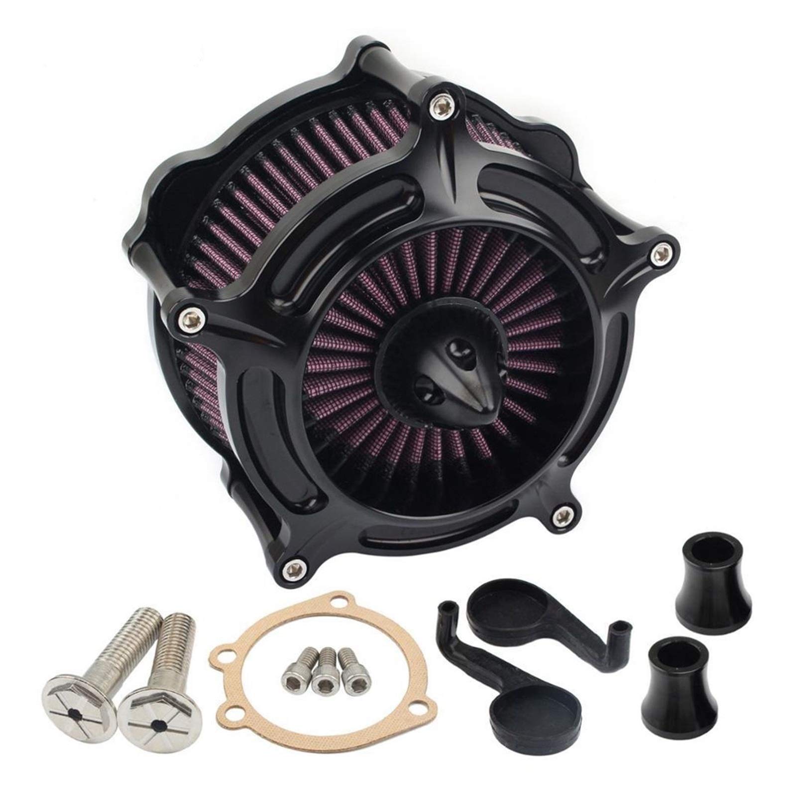 Czarny turbinowy filtr powietrza Spike motocyklowy system filtra dolotowego, dla Harley, Sportster XL Iron 883 XL1200 48 72 1991-2019
