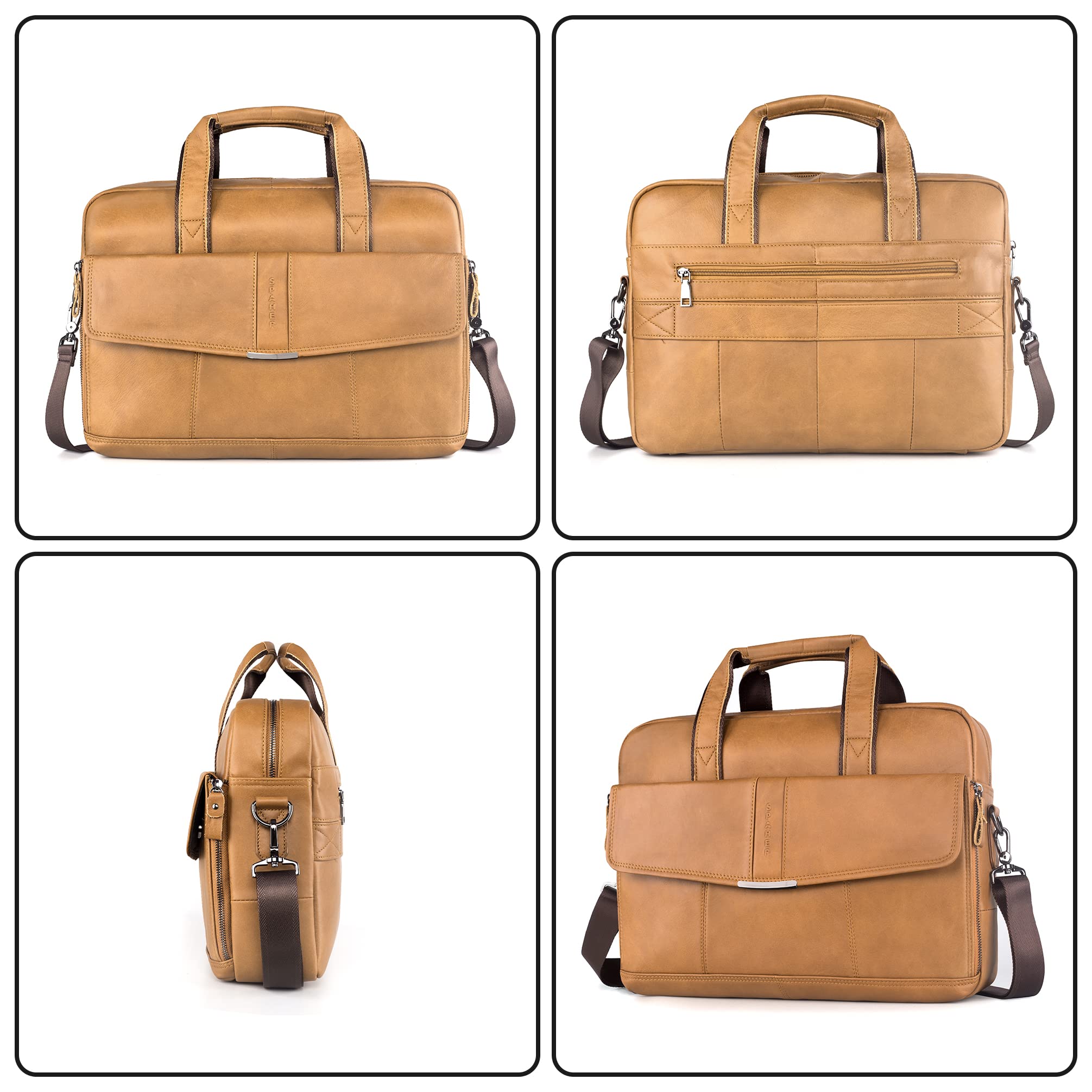 Mallette en cuir synthétique pour ordinateur 15,6 pouces sac à bandoulière serviette d'affaires B333-15,6" noir 28 x 37 x 11 cm