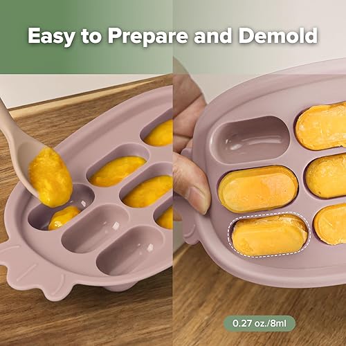 Miniatura 5 de Haakaa Molde para paletas para bebés, fabricante de alimentos para bebés y bandeja para dentición para el congelador de la leche materna, silicona