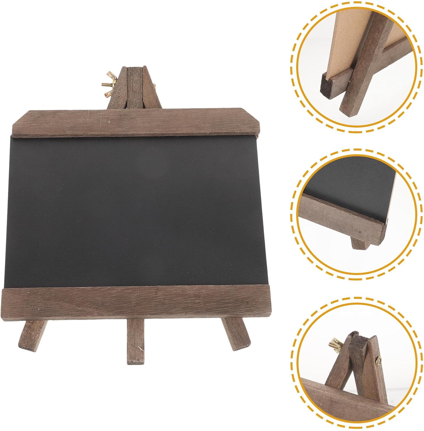 STOBAZA Vintage Memo Chalkboard Sign with Writeable Surface and Smooth Edges, Small Desktop Black Board Made of Wood, for Home Decorating and Photo Prop Use