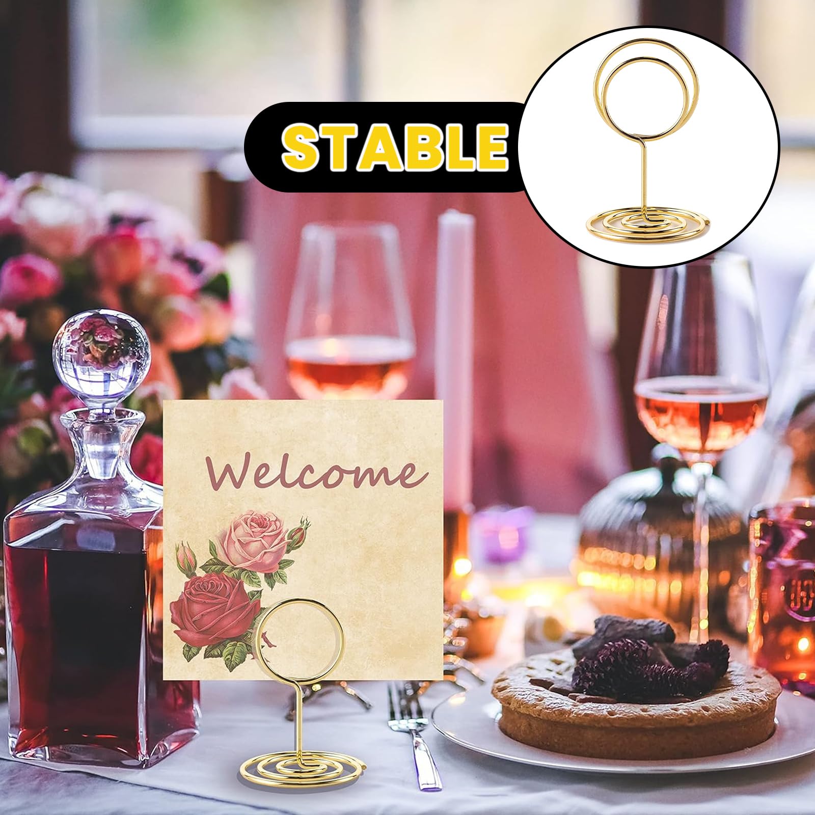 Set Di 45 Portanomi E Segnaposto Per Matrimoni E Feste - Clip Metalliche Dorate Con Biglietti Vuoti - Foto 7