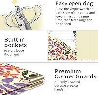 Vista 99 de Ospelelf Mini 3 Ring Binder, 2 Inch, Cute Pink Marble Binder for 5.5" x 8.5" with 5 Tab Dividers, File Folder Labels and Low Profile Clipboards