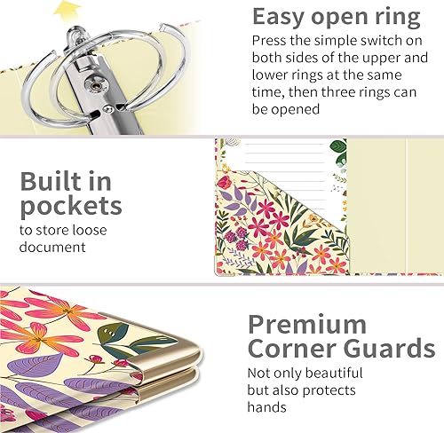 Miniatura 99 de Ospelelf Mini 3 Ring Binder, 2 Inch, Cute Pink Marble Binder for 5.5" x 8.5" with 5 Tab Dividers, File Folder Labels and Low Profile Clipboards