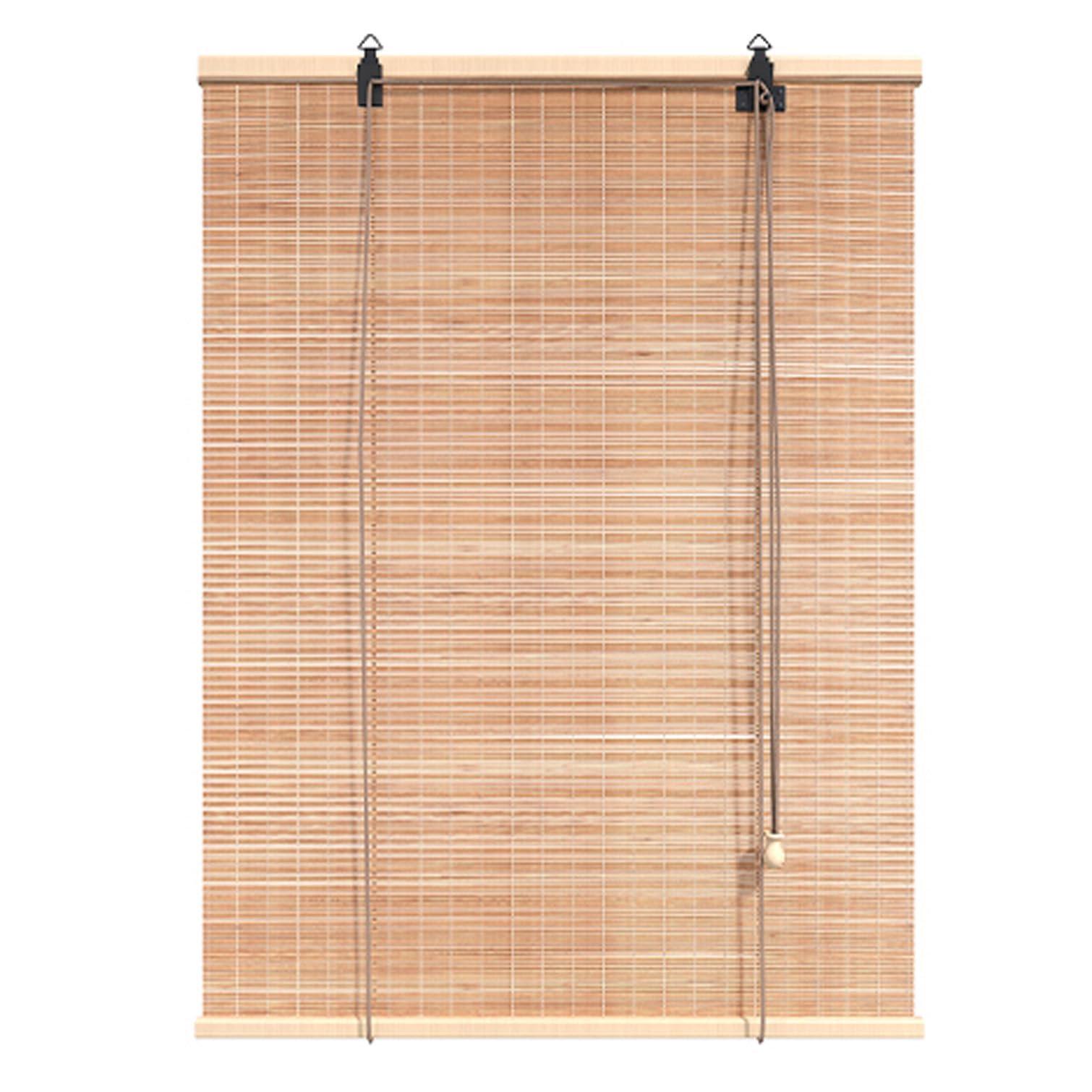 Sanjiaojia Brown Natural Bamboo Roller Blinds,Retro Bamboo Blackout Blinds Curtain For Window,Roman Blinds,Indoor/Outdoor Light Filtering Sun Shade,Custom Size,Width X Height (70Cm X 100Cm(28In X 39In))