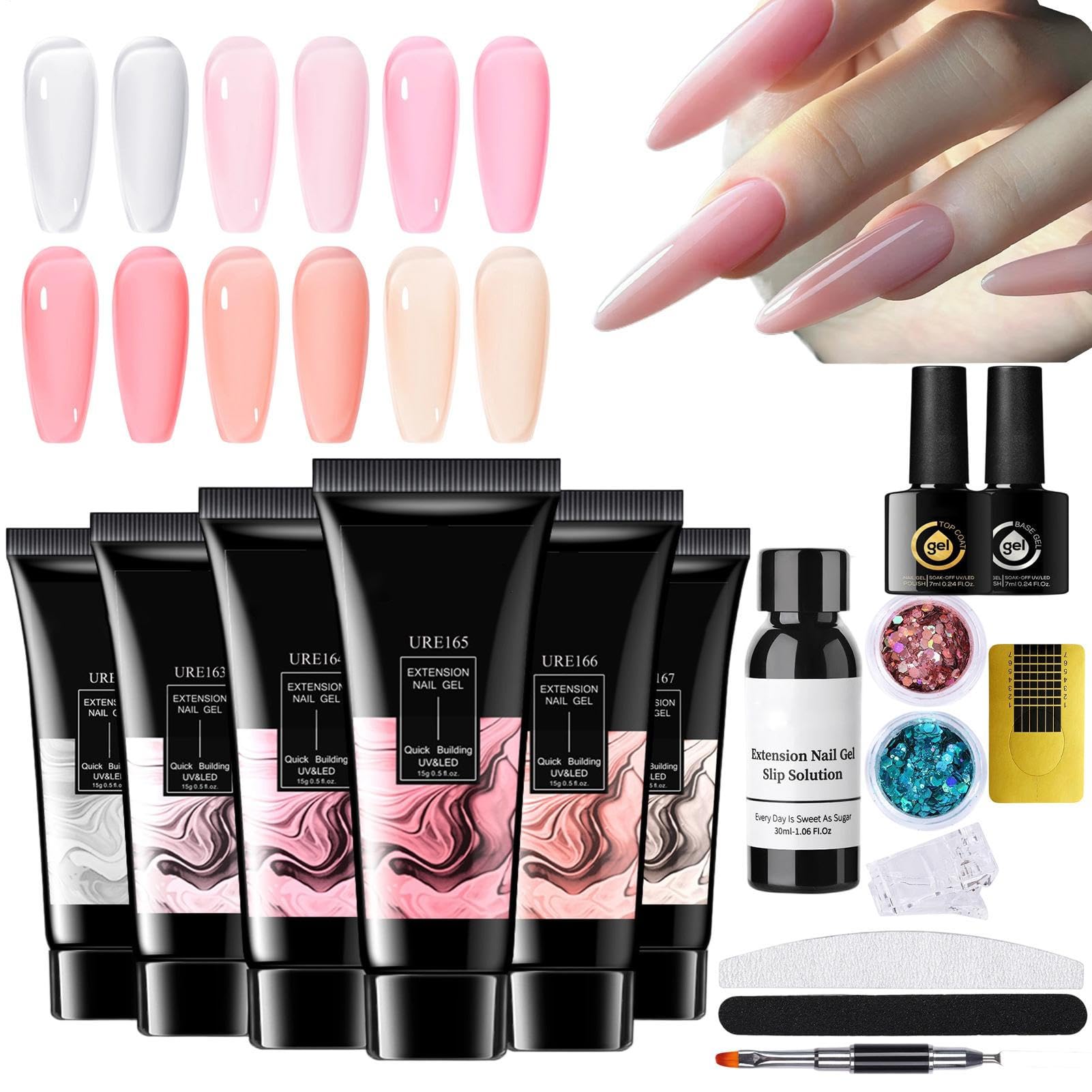 Gel Per Unghie Multiuso | Gel Costruttore Estensione 6 Colori,Multiuso Decorazioni Unghie Design Per Appassionati E Adulti