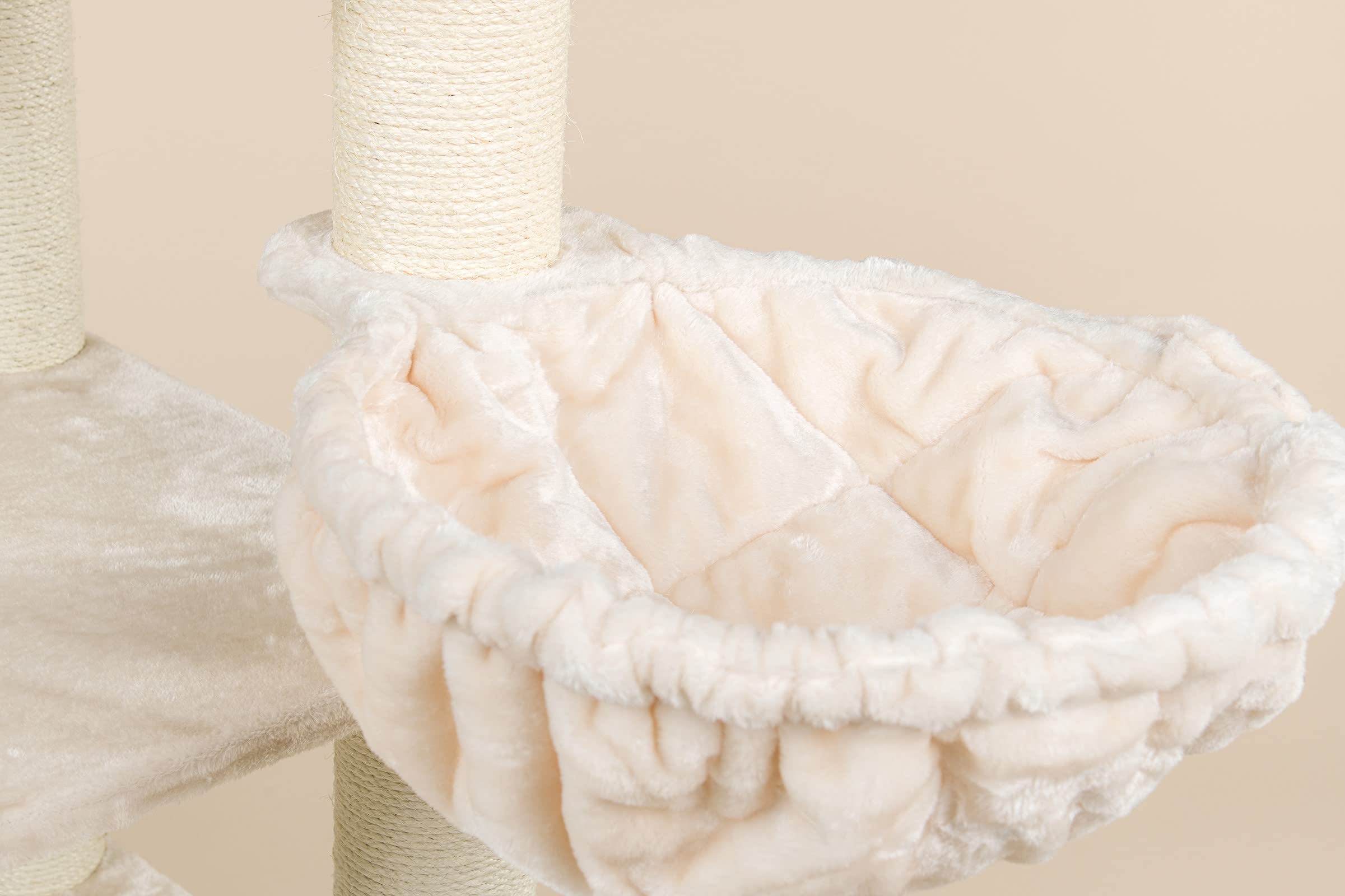 RHRQuality Árbol rascador para Gatos Grandes - Corner Coon Beige - con Postes de sisal Extra Gruesos de 12 cm