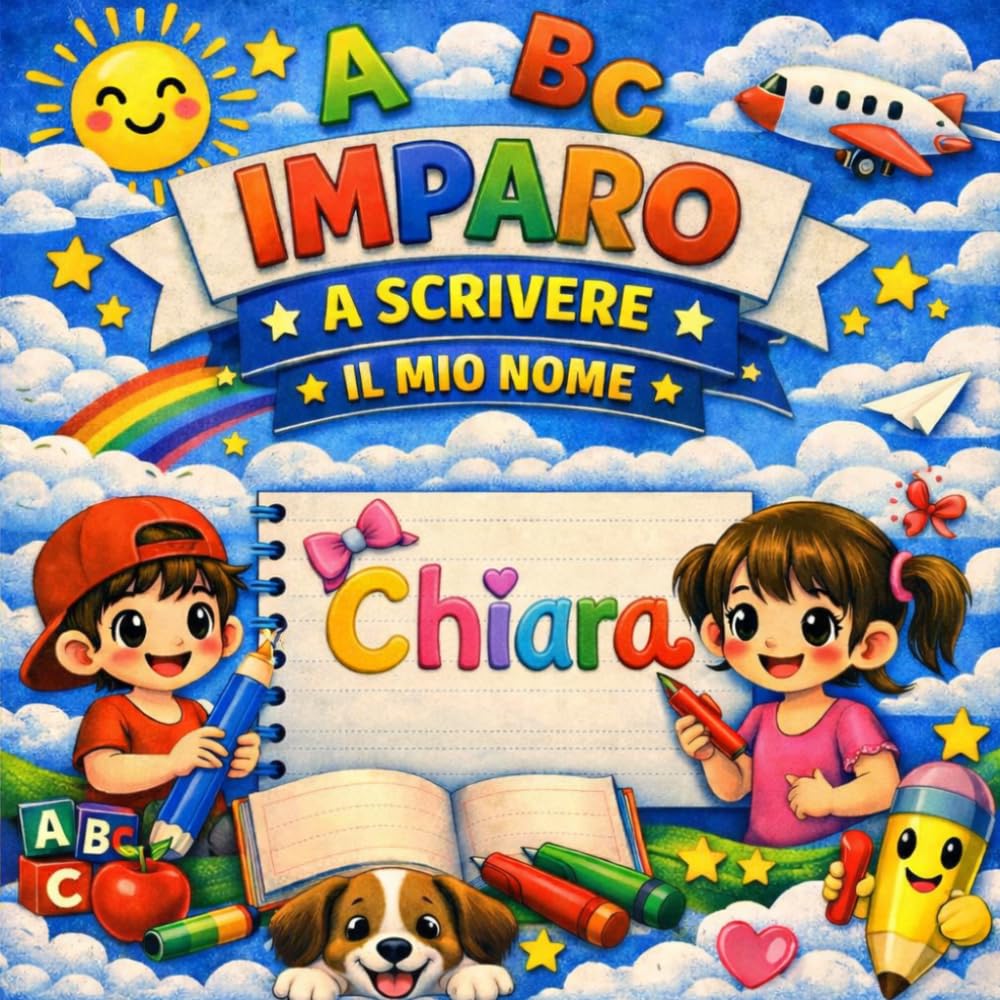 CHIARA — Il mio libro per imparare a scrivere il mio nome: Pregrafismo e scrittura per bambini 3-6 anni | Traccia le lettere del tuo nome | Regalo personalizzato