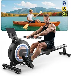 Rowing Machine, Magnetic Rowing Machine for Home, Upgraded 32-Levels Quiet Resistance with Smart Electronic Knob, 350 LBS Weight Capacity, Compact Rower Machine Easy Assembly, App Supported