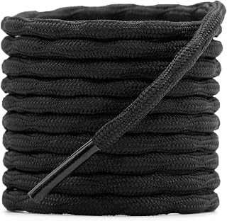 DELELE Non-Slip Round Wave Hiking Shoelaces 2 Pairs - Heavy Duty Durable Boot Laces for Climbing Outdoor Shoes Boots