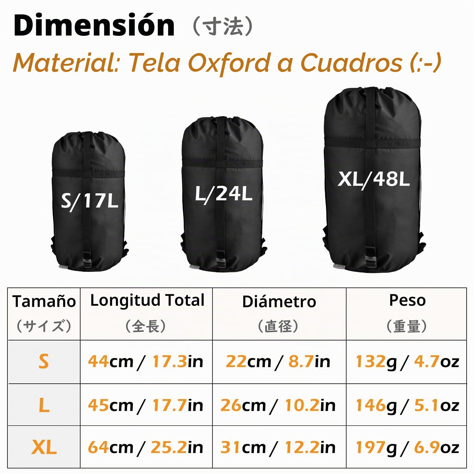 TRIWONDER Saco de Compresión con Cordón 8L/15L/25L/35L Bolsa de Almacenamiento para Saco de Dormir Impermeable y Ultraligero para Camping Senderismo Mochilero Viajes