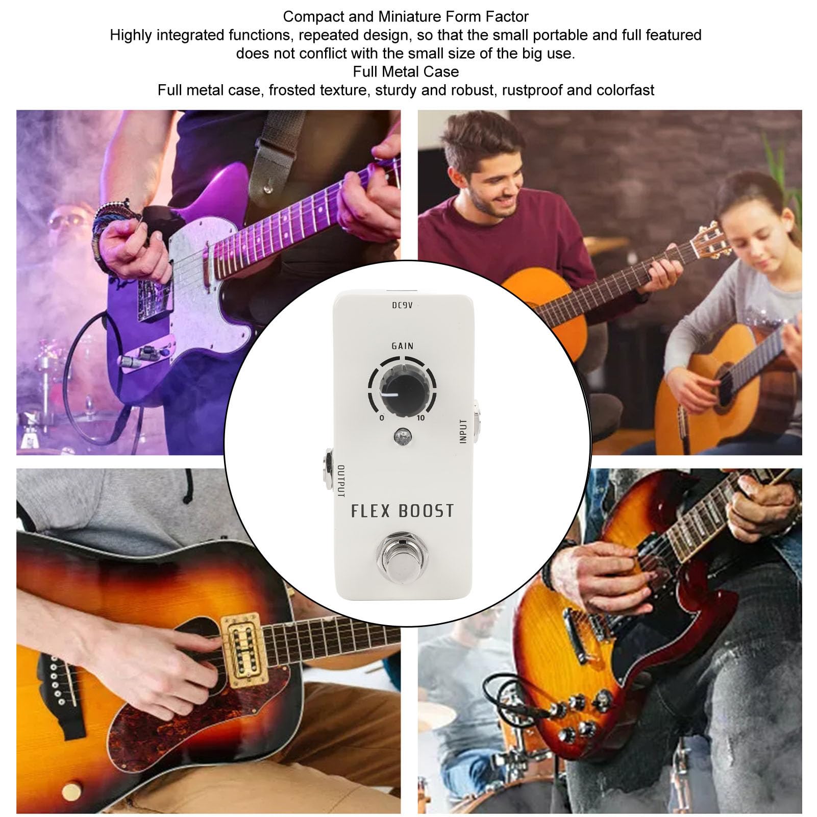 Pedale dell'effetto chitarra elettrico vero bypass chitar puro puro mini boost pedale dc9v per esibizione