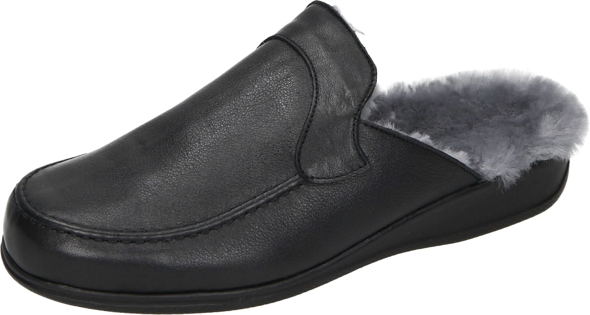 Manitu-Home Men's 220261 Mule, Black, 7.5 UK