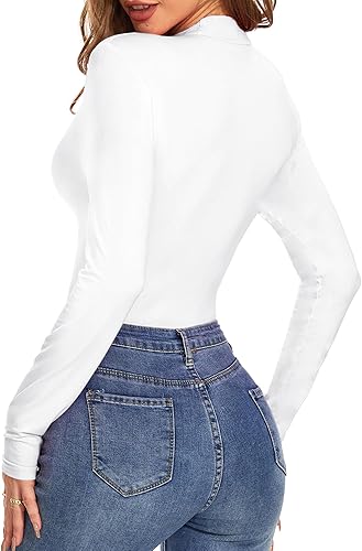 Miniatura 3 de Urvicor Mock Neck Tops for Women Long Sleeve Turtleneck Sexy Casual Fitted Fall Tee T Shirts Tshirts Blouse