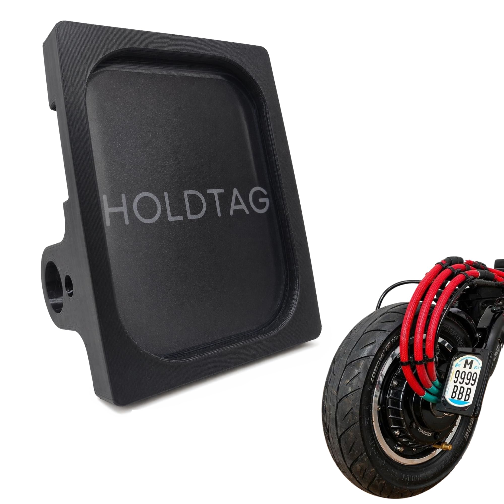 Portatarga Laterale Flessibile per Monopattino Elettrico VMP, Fissaggio a Vite (foro 12mm), Protezione Trasparente Rimovibile, Prodotto in Spagna
