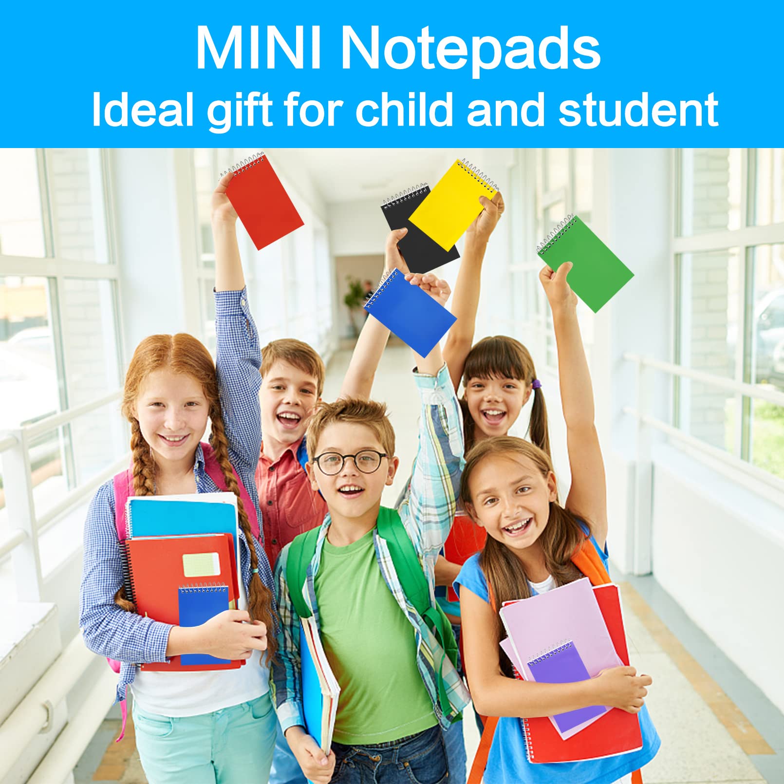 Paquete de 12 cuadernos de notas, 3 x 5 pulgadas, mini cuadernos de notas en espiral, 6 colores surtidos para accesorios de oficina en casa, 75 hojas/bloc de notas