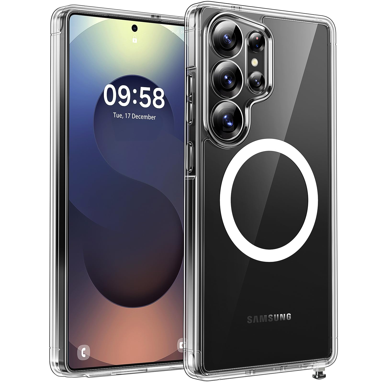 TOCOL für Samsung Galaxy S25 Ultra Hülle für Magsafe, Schutz in Militärqualität, Stoßfest Kratzfest Magnetisch Handyhülle Galaxy S25 Ultra 5G Case, Transparent