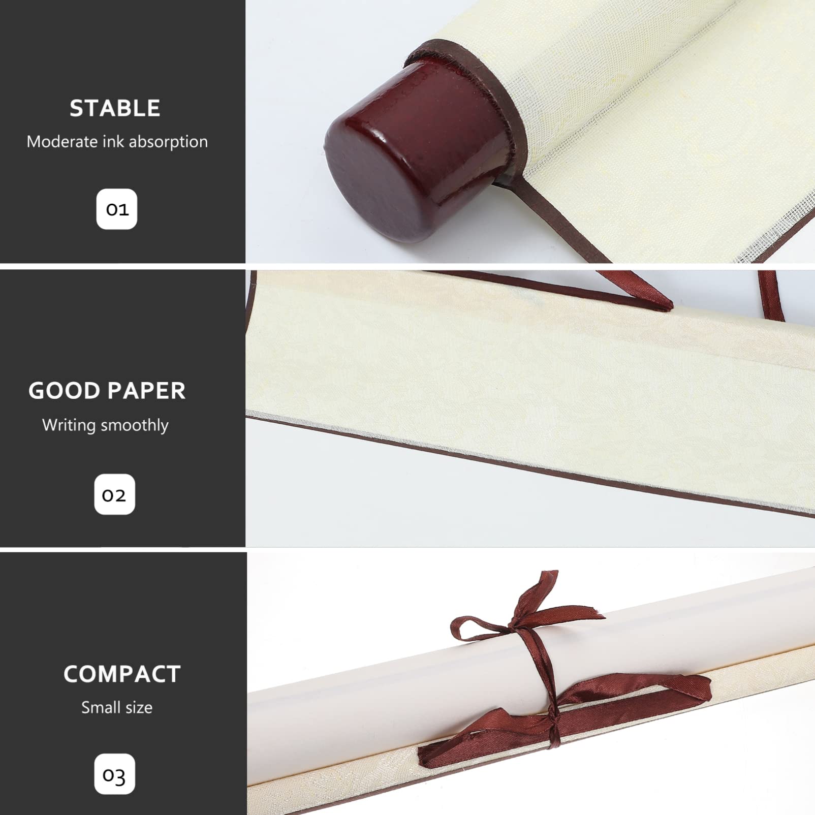 Rouleau de papier de riz vierge Xuan chinois à suspendre pour Sumie et calligraphie - Blanc