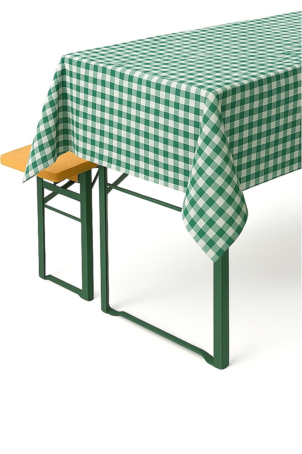 Texpot Green/White Chequered Tablecloth 110 X 140 Cm Country House / White Checked 100% Cotton Table Cloth Farmer's Check