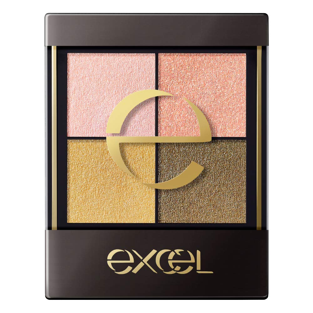 excel(エクセル)リアルクローズシャドウCS09(イエロータッセル)パレットアイシャドウ アイシャドウパレット メイク 4色カラー 3つの質感(ツヤ・ラメ・マット)