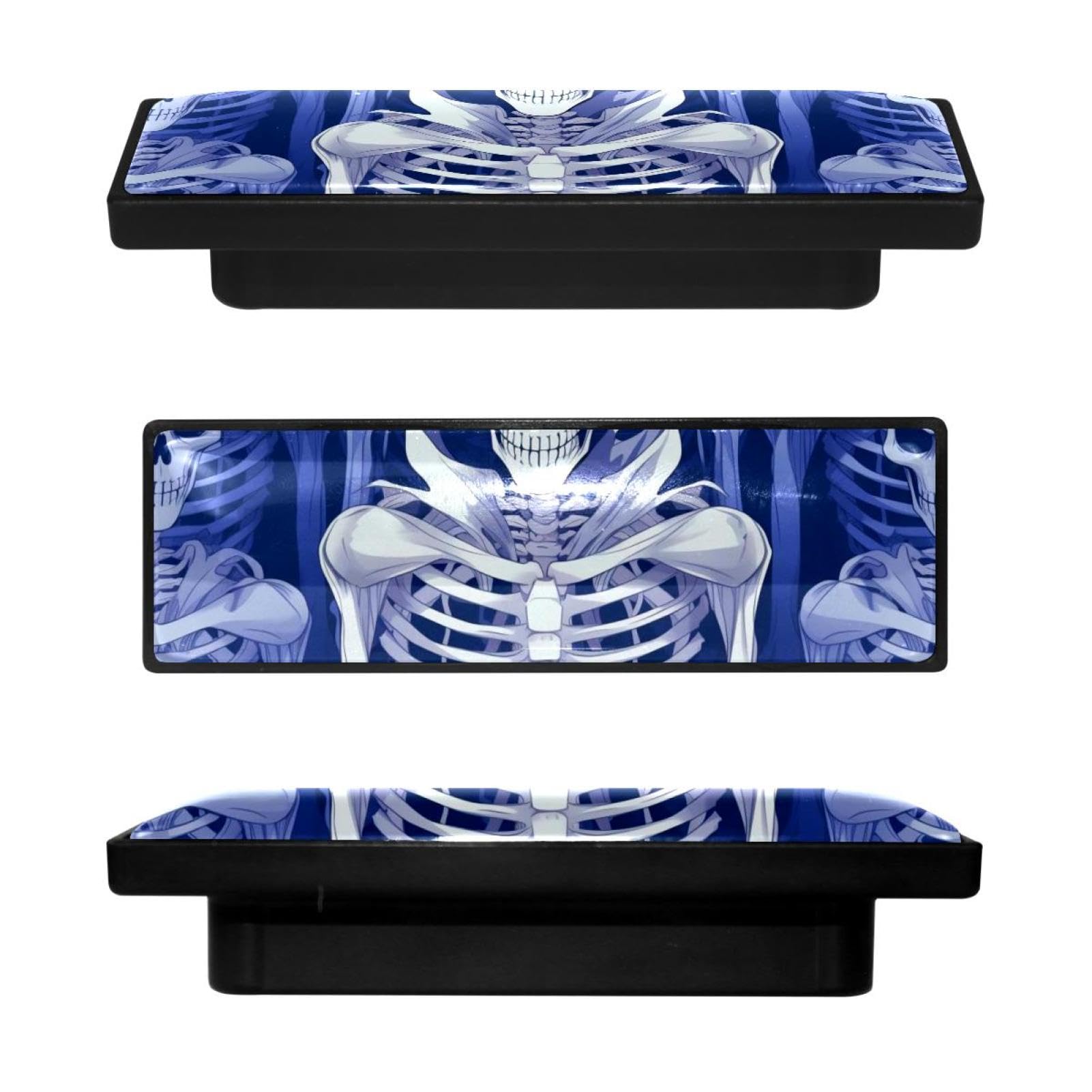 Boutons de cuisine rectangulaires motif squelette pour look de chambre punk cool
