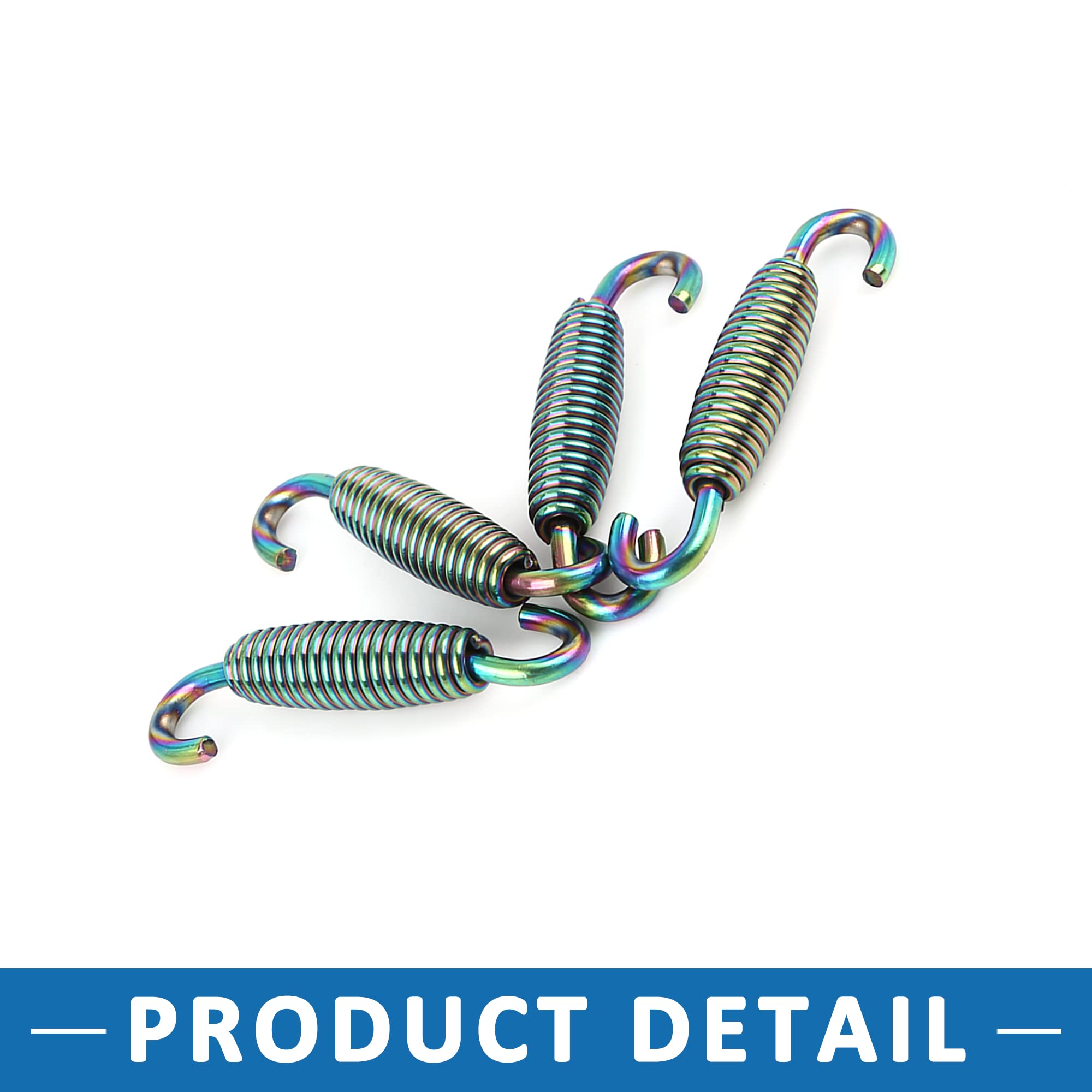 Lot De 4 Ressorts échappement Moto Universel 80mm - Acier Inox 304, Argent, Crochets Pivotants Pour Moto/scooter/ATV
