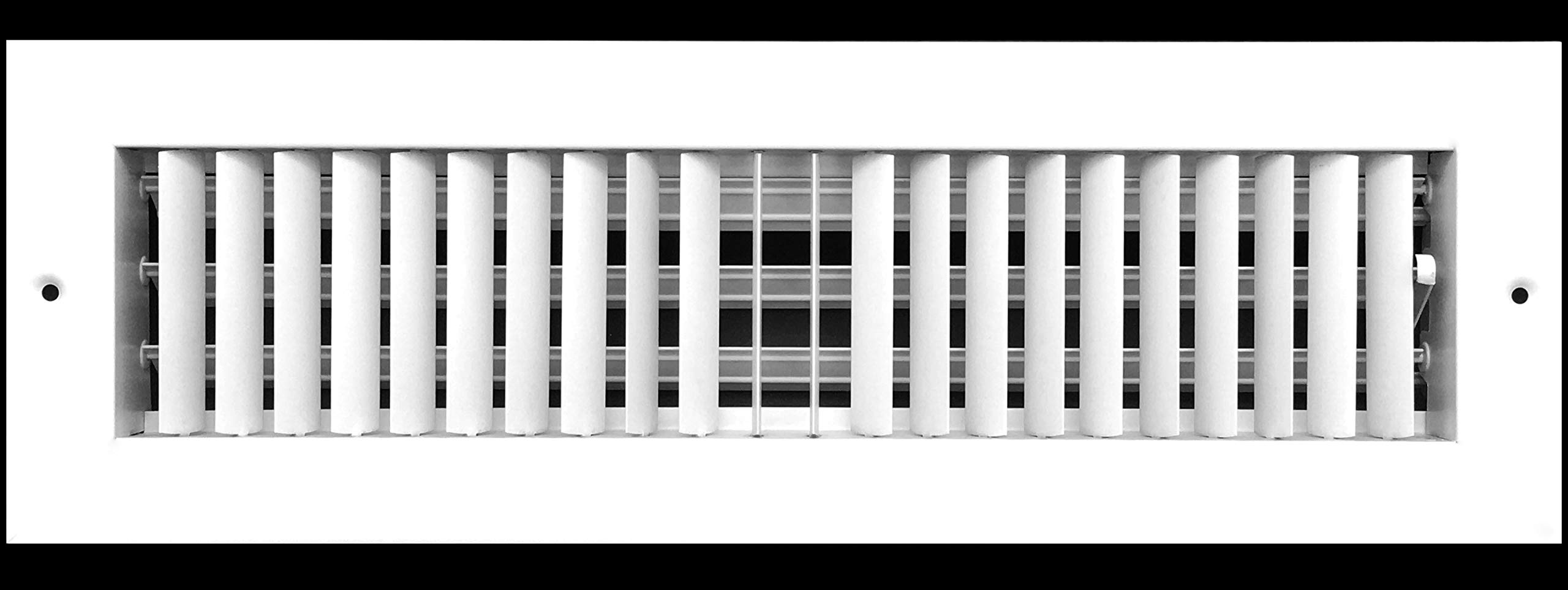 Difusor de aire ajustable de 40 x 10 cm – HVAC para rejilla de ventilación de pared lateral o cielo, registro de rejilla – alto flujo de aire – blanco